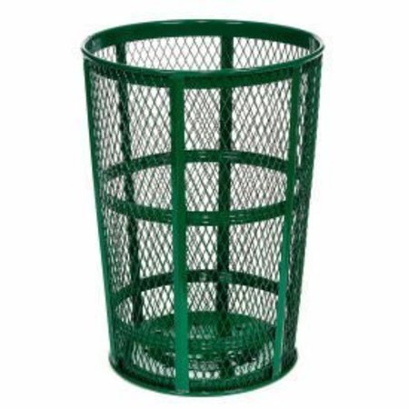 GLOBAL EQUIPMENT Global Industrial„¢ Outdoor Steel Mesh Corrosion Resistant Trash Can, 48 Gallon, Green EXP-52P-GN